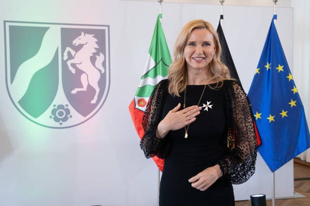 Actress Veronica FERRES receives the Order of Merit of North Rhine-Westphalia; Minister President Hendrik WUEST honors citizens of North Rhine-Westphalia for their exceptional commitment to society with the state’s Order of Merit, Award ceremony for the Order of Merit of North Rhine-Westphalia in Düsseldorf on August 24, 2026