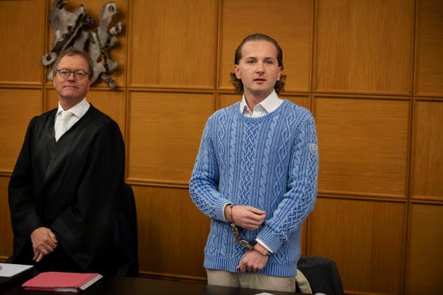 Wind Power Fraudster Hendrik Holt Wind power fraudster Hendrik Holt (right) and his defense attorney Thomas Klein wait on October 14, 2020, in Courtroom 2 of the Meppen District Court in Lower Sa