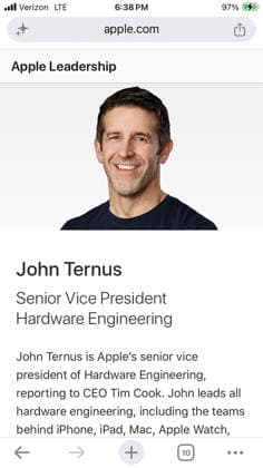 August 29, 2026, New York City, New York, USA: John Ternus is set to take over as Apple CEO from September 1, succeeding Tim Cook as the tech giant enters a new leadership era. Ternus, who currently serves as AppleÃ¢â‚¬â ¢s senior vice president of Hardware Engineering, will become the companyÃ¢â‚¬â ¢s seventh CEO. Apple Iphone screengrab of John Termus from the Apple Leadership Corporate Profile page. New York City USA - ZUMAt442 20260829_znp_t442_001 Copyright: xBillyxTompkinsx