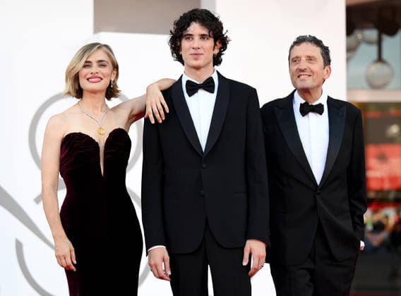 September 2, 2026, Venice, ITALY: President of the Biennale, Pietrangelo Buttafuoco (R), with Italian actors Greta Scarano (L) and Nicolas Maupas arrive for the opening ceremony and screening of Ink at the 83rd annual Venice International Film Festival, in Venice, Italy, 02 September 2026. The movie is presented in the official competition Venezia 83 at the festival running from 02 to 12 September 2026. ANSA ETTORE FERRARI. Venice ITALY  - ZUMAa110 20260902_zaf_a110_050 Copyright: xEttorexFerrarix