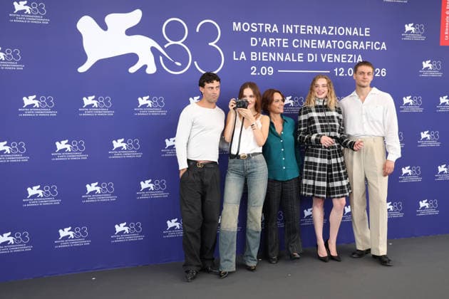 September 2, 2026, Venice, Italy: Aaron Altaras, Emilia SchoÂ¼le, Alina Marazzi, Luna Wedler and Lucas Englander attend the premiere of The Girl With The Leica during the 83rd Venice International Film Festival at Palazzo del Cinema on the Lido in Venice, Italy, on 02 September 2026. Photo: Venice Italy - ZUMAm179 20260902_zep_m179_087 Copyright: xAlecxMichaelx