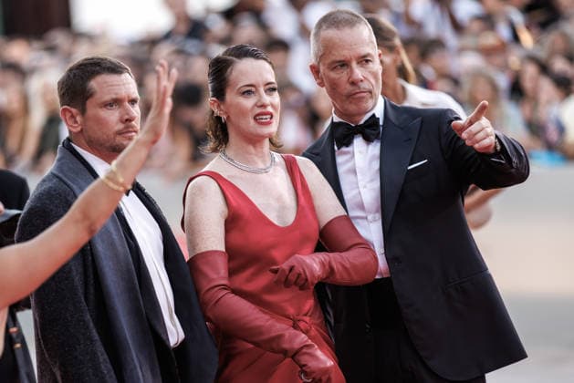 83rd Venice International Film Festival in Venice, Italy - 2 SEP 2026. British actor, Jack O Connell, British actress, Claire Foy and Australian actor, Guy Pearce attend the opening ceremony red carpet of the film Ink at the 83rd Venice International Film Festival at the Palazzo del Cinema. Venice Italy Copyright: xMarcoxBaradax xSOPAxImagesx 20260902_RED CARPET OPENING INK-54
