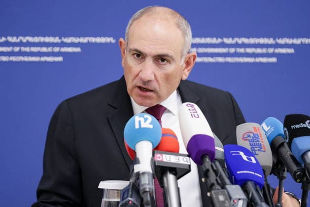 ARMENIA, YEREVAN - SEPTEMBER 3, 2026: Armenia s Prime Minister Nikol Pashinyan gives a press briefing at the Government House Yerevan Armenia  - ZUMAt113 20260903_zaa_t113_456 Copyright: xAlexanderxPatrinx