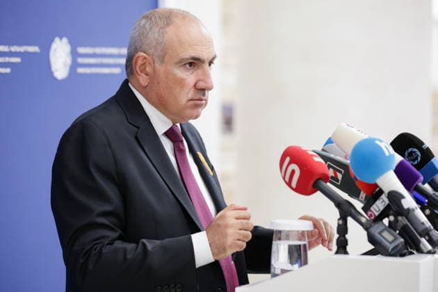 ARMENIA, YEREVAN - SEPTEMBER 3, 2026: Armenia s Prime Minister Nikol Pashinyan gives a press briefing at the Government House Yerevan Armenia  - ZUMAt113 20260903_zaa_t113_462 Copyright: xAlexanderxPatrinx