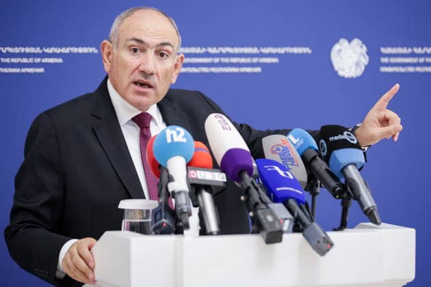 ARMENIA, YEREVAN - SEPTEMBER 3, 2026: Armenia s Prime Minister Nikol Pashinyan gives a press briefing at the Government House Yerevan Armenia  - ZUMAt113 20260903_zaa_t113_465 Copyright: xAlexanderxPatrinx