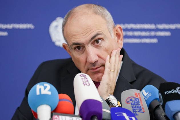 ARMENIA, YEREVAN - SEPTEMBER 3, 2026: Armenia s Prime Minister Nikol Pashinyan gives a press briefing at the Government House Yerevan Armenia  - ZUMAt113 20260903_zaa_t113_468 Copyright: xAlexanderxPatrinx