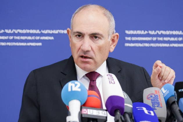 ARMENIA, YEREVAN - SEPTEMBER 3, 2026: Armenia s Prime Minister Nikol Pashinyan gives a press briefing at the Government House Yerevan Armenia  - ZUMAt113 20260903_zaa_t113_469 Copyright: xAlexanderxPatrinx