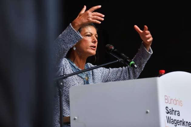 Halle an der Saale, Saxony-Anhalt, Germany, September 3, 2026: At the Steintor, the BSW wraps up its campaign ahead of the state election—Sahra Wagenknecht Copyright: xdtsxNachrichtenagenturx dts_132685