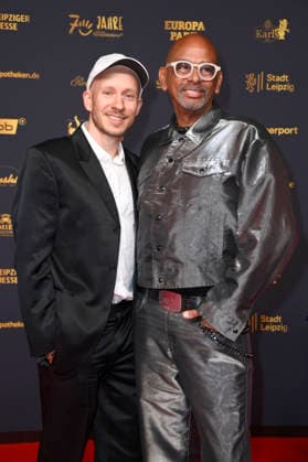 Pierre Sanoussi Bliss with his friend Dennis Ortmann at the 32nd Golden Hen Awards ceremony in 2026 at the Leipzig Trade Fair, September 4, 2026 Foto:xN.xKubelkax xFuturexImagex henne_6273