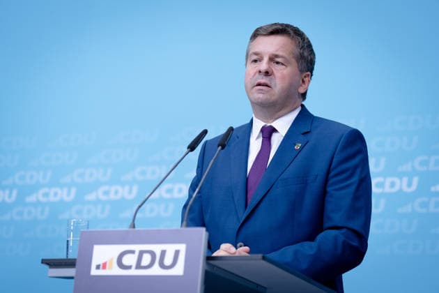 Konrad Adenauer House, CDU, Press Conference Berlin, Konrad Adenauer House, CDU, State Chair, Saxony-Anhalt, Minister-President, Sven Schulze Berlin Berlin GER