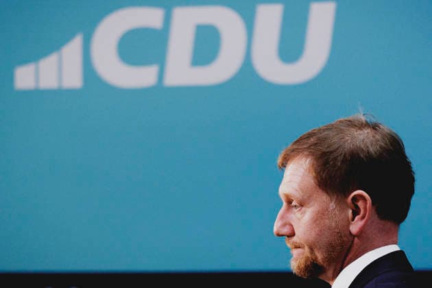 Michael Kretschmer, Minister-President of Saxony, photographed in Berlin on September 7, 2026, following the CDU executive committee meeting held in response to the state election in Saxony-Anhalt. With approximately 44 percent of the vote, the AfD (Alternative for Germany) won the state election by a wide margin, ahead of the CDU, which received approximately 17.5 percent. Berlin, Germany Copyright: xFlorianxGaertnerx