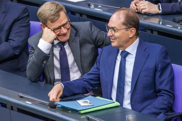 German Bundestag: Johann Wadephul (CDU), Federal Minister of Foreign Affairs, and Alexander Dobrindt (CSU), Federal Minister of the Interior, at the German Bundestag on September 8, 2026, in Berlin, Berlin, Germany, Bundestag