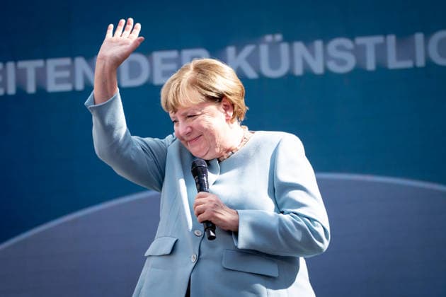 Digital X 2026: Dr. Angela Merkel, former German Chancellor, waving at the end of her talk on the Harbour Stage at Digital X 2026 amid thunderous applause. DIGITAL X is Europe’s leadi