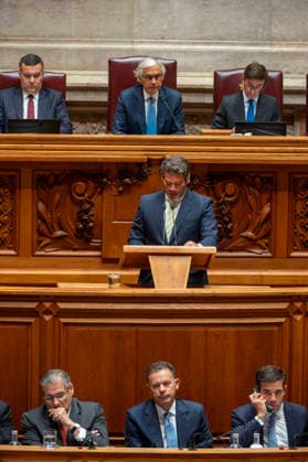 September 8, 2026, Lisbon, Lisbon, Portugal: Party leader Andro Ventura speaking during the motion of censure debate against the government at the Assembly of the Republic in Lisbon. Lisbon Portugal - ZUMAr238 20260908_zip_r238_011 Copyright: xRicardoxRochax