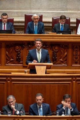 September 8, 2026, Lisbon, Lisbon, Portugal: Party leader Andro Ventura speaking during the motion of censure debate against the government at the Assembly of the Republic in Lisbon. Lisbon Portugal - ZUMAr238 20260908_zip_r238_019 Copyright: xRicardoxRochax