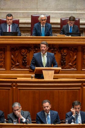 September 8, 2026, Lisbon, Lisbon, Portugal: Party leader Andro Ventura speaking during the motion of censure debate against the government at the Assembly of the Republic in Lisbon. Lisbon Portugal - ZUMAr238 20260908_zip_r238_021 Copyright: xRicardoxRochax