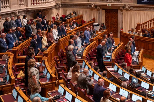 September 8, 2026, Lisbon, Lisbon, Portugal: Deputies from the Chega party standing up to vote in favor of the motion of censure against the government at the Assembly of the Republic in Lisbon. Lisbon Portugal - ZUMAr238 20260908_zip_r238_050 Copyright: xRicardoxRochax
