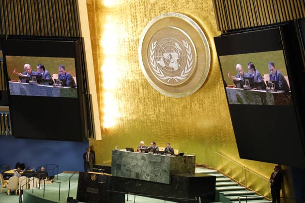 (260908) -- UNITED NATIONS, Sept. 8, 2026 -- Khalilur Rahman, president of the 81st session of the UN General Assembly (UNGA), announces the opening of the 81st session of the UNGA at the UN headquarters in New York, Sept. 8, 2026. The 81st session of the UN General Assembly (UNGA) was declared open by Khalilur Rahman, the new president of the General Assembly, on Tuesday. ) UN-GENERAL ASSEMBLY--81ST SESSION-OPENING ZhangxFengguo 