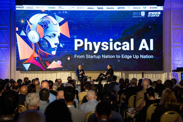 (260909) -- TEL AVIV, Sept. 9, 2026 -- This photo taken on Sept. 8, 2026 shows a view of Israel s First National Physical AI Conference in Tel Aviv, Israel. Israel s first National Physical AI Conference, hosted by Israel s National AI Directorate, was held here on Tuesday, showcasing physical AI applications across industry, medicine, entertainment, infrastructure, and defense under the theme Artificial Intelligence Moving from the Screen to the Physical World. ) ISRAEL-TEL AVIV-PHYSICAL AI-CONFERENCE ChenxJunqing