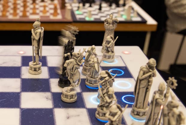 (260909) -- TEL AVIV, Sept. 9, 2026 -- This photo taken on Sept. 8, 2026 shows an AI-powered chess set at Israel s First National Physical AI Conference in Tel Aviv, Israel. Driven by artificial intelligence, the chess pieces move on their own. Israel s first National Physical AI Conference, hosted by Israel s National AI Directorate, was held here on Tuesday, showcasing physical AI applications across industry, medicine, entertainment, infrastructure, and defense under the theme Artificial Intelligence Moving from the Screen to the Physical World. ) ISRAEL-TEL AVIV-PHYSICAL AI-CONFERENCE ChenxJunqing