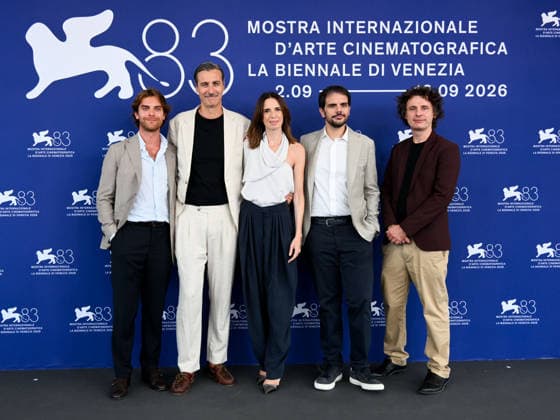IPA88350417 - Venice, 83rd Venice International Film Festival 2026 - Day 9. Photocall for the TV series Peccato. Pictured: Alessandro Volpato, Giulio Somazzi, Emanuela Fanelli, Valerio Vestoso, and Mattia Guerra  Copyright: xAlbertoxTerenghix xPoolxPhotoxEventsx08x IPA88350417