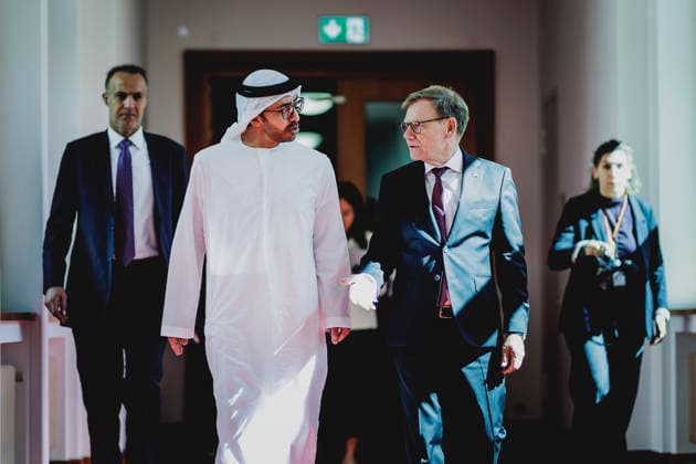 R. L. Johann Wadephul (CDU), Federal Minister of Foreign Affairs, and Sheikh Abdullah bin Zayed Al Nahyan, Minister of Foreign Affairs of the United Arab Emirates, photographed during a joint meeting in Berlin on September 10, 2026. Photographed on behalf of the Federal Foreign Office, Berlin, Germany Copyright: xFlorianxGaertner AAx
