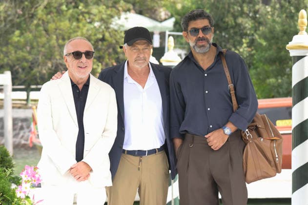 Silvio Orlando, Giovanni Verones, and Pierfrancesco Favinoi upon their arrival at the pier of the Hotel Excelsior at the 2026 Venice Biennale 83rd Venice International Film Festival Venice, September 10, 2026 Foto:xA.xM.xTinghinox xFuturexImagex favino_6911