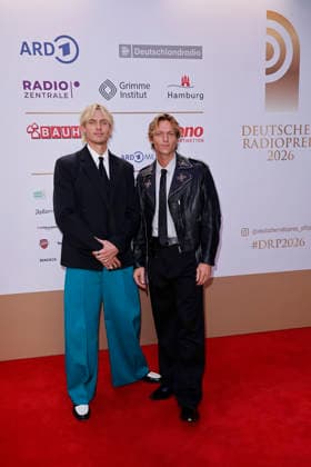 Fast Boy, Lucas Hain, and Felix Hain at the German Radio Awards (Deutscher Radiopreis) ceremony on September 10, 2026, at the Musical Theater an der Elbe in Hamburg. Fast Boy, Lucas Hain, and Felix Hain arrive for the annual German Radio Awards (Deutscher Radiopreis) ceremony on September 10, 2026 at the Musical Theater an der Elbe in Hamburg, Germany. German Radio Awards cerem