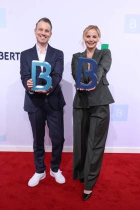 Bertelsmann Party 2026: Marc Dumitru and Toni Scheurlen on the red carpet at the Bertelsmann Party 2026, Bertelsmann Berlin Office, Berlin, September 10, 2026 Copyright: xEventpress Kratschx