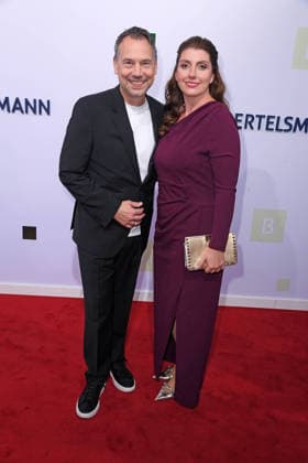 Sebastian Fitzek with his wife, Linda Fitzek, at the BERTELSMANN PARTY 2026 at Bertelsmann s Berlin office on September 10, 2026