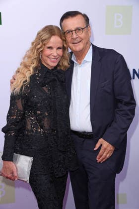 Katja Burkard with her husband Hans Mahr at the BERTELSMANN PARTY 2026 at Bertelsmann s Berlin office on September 10, 2026