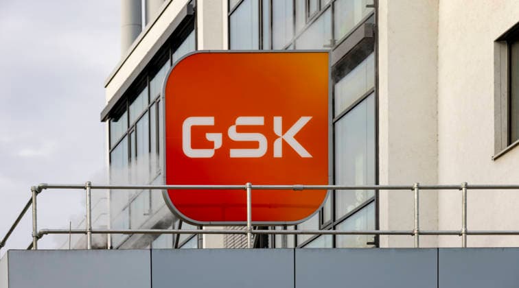 September 11, 2026, Germany, Saxony, Dresden; the photo shows the GlaxoSmithKline Biologicals Dresden (GSK) logo on the facade of the serum plant at Zirkusstraße 40, 01069 Dresden