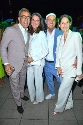 Jan Sosniok with his wife Nadine Sosniok and Ralf Zacherl with his wife Viola Zacherl at the 2026 Bertelsmann Party at the Bertelsmann representative office in Berlin on September 10, 2026