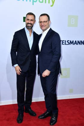 Daniel Funke and Jens Spahn at the Bertelsmann Party 2026 at the Bertelsmann representative office in Berlin on September 10, 2026