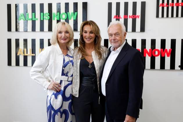 September 10, 2026, Caroline Beil, actress, opening of the All is Now exhibition featuring her own artwork at the Heartspace Kunstraum gallery in Berlin, graphic paintings, with Wolfgang Kubicki and his wife Anette, FDP, Berlin, Germany