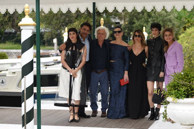 IPA88392674 - Venice, 83rd Venice International Film Festival 2026 Arrival at the Darsena Hotel Excelsior on Day 9; pictured: Veronica Gerez, Adriano Giannini, Marco Bechis, Ana Celentano, Paula Cohen, Olivia Nuss, Marcela Serli  Copyright: xFRANCESCAxVIECELIx xFrancescaxViecelix IPA88392674