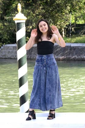 Sara Ciocca upon the arrival of the cast of the feature film *Greta e le favole vere* (*Greta and the True Fairy Tales*) at the pier of the Hotel Excelsior during the 2026 Venice Biennale, the 83rd Venice International Film Festival, Venice, September 11, 2026 Foto:xA.xM.xTinghinox xFuturexImagex greta_6917
