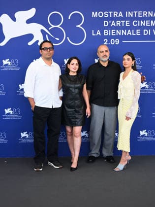 IPA88397253 - Venice, 83rd Venice International Film Festival 2026 - Day 10. Photocall for the film Kami Nour. Pictured are Sadaf Asgari, Milad Khosravi, Ali Asgari, Missagh Zareh, and Forouzan Jamshidnejad  Copyright: xAlbertoxTerenghix xPoolxPhotoxEventsx08x IPA88397253