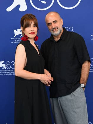 IPA88397256 - Venice, 83rd Venice International Film Festival 2026 - Day 10. Photocall for the film Kami Nour. Pictured: Elaheh Farazmand, Missagh Zareh  Copyright: xAlbertoxTerenghix xPoolxPhotoxEventsx08x IPA88397256