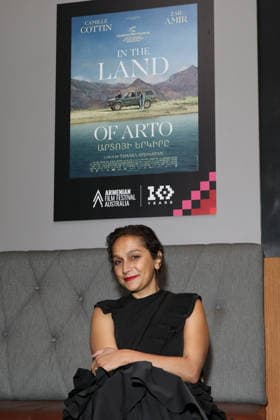 September 11, 2026: Film Director TAMARA STEPANYAN poses infront of a poster of her film In the Land of Arto at the 2026 Armenian Film Festival Australia Opening Night at Event Cinemas Top Ryde on September 11, 2026 in Sydney, NSW Australia  - ZUMAa155 20260911_aaa_a155_028 Copyright: xChristopherxKhouryx