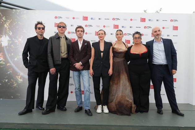 Venice 2026 Peau d’homme Photocall NB Guest, Eddy de Pretto, Stefan Crépon, Léa Domenach, Claire Pommet, Melha Bedia, guest attending the Peau d’homme Photocall as part of the 83th Venice International Film Festival at the Lido in Venice, Italy on September 11, 2026. Photo by Nasser Berzane ABACAPRESS.COM Venice Italy  Copyright: xBerzanexNasser ABACAx