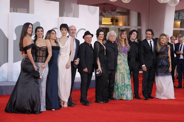 Venice 2026 Ritorno a Buenos Aires Screening NB Adriano Giannini, Vjaya Bechis Boll, Paula Cohen, Marcela Serli, Ana Celentano, director Marco Bechis, a guest, Marcelo Chaparro, Olivia Nuss, Adrián Fondari, Verónica Gerez and Maria Laila Fernandez attending the Ritorno a Buenos Aires Red carpet as part of the 83th Venice International Film Festival at the Lido in Venice, Italy on September 11, 2026. Photo by Nasser Berzane ABACAPRESS.COM Venice Italy Copyright: xBerzanexNasser ABACAx