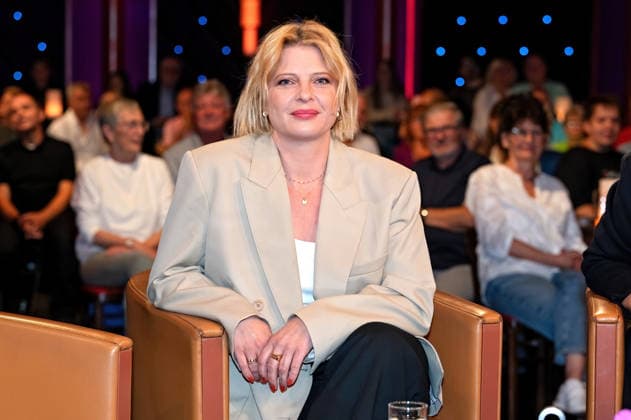 MDR Riverboat actress Jördis Triebel during the taping of the MDR talk show Riverboat on September 11, 2026, at Mediacity Leipzig 20260911ADO0033