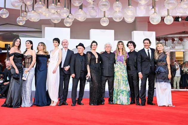 September 11, 2026, Venice, Rome, Italy: Adriano Giannini, Marcelo Chaparro, Marcela Serli, Vjaya Bechis Boll, Veronica Gerez, Paula Cohen, AdrioÂn Fondari, Maria Laila Fernandez, Ana Celentano, Marco Bechis, and Olivia Nuss during the red carpet for the film Return to Buenos Aires, 83rd Venice Film Festival. Venice, September 11, 2026 Venice Italy - ZUMAa289 20260911_zia_a289_557 Copyright: xMariaxLauraxAntonellix xAgfx