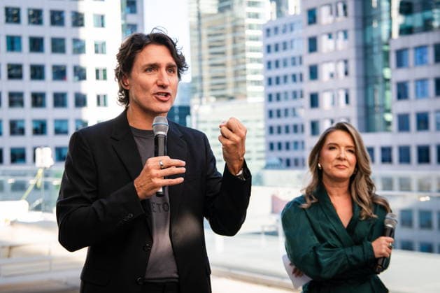 September 11, 2026, Toronto, On, Canada: Former prime minister Justin Trudeau and his former chief of staff, Katie Telford, are pictured at a launch event for their new media and entertainment production company, Hope and Hard Work, during the Toronto International Film Festival at TIFF Lightbox in Toronto, on Friday, Sept. 11, 2026. Toronto Canada - ZUMAc35_ 20260911_zaf_c35_267 Copyright: xLauraxProctorx