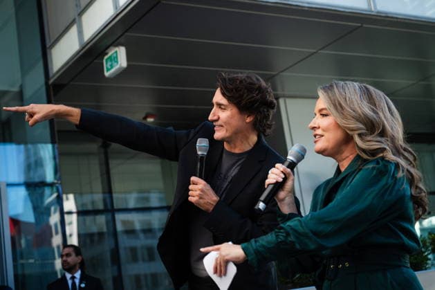 September 11, 2026, Toronto, On, Canada: Former prime minister Justin Trudeau and his former chief of staff, Katie Telford, are pictured at a launch event for their new media and entertainment production company, Hope and Hard Work, during the Toronto International Film Festival at TIFF Lightbox in Toronto, on Friday, Sept. 11, 2026. Toronto Canada - ZUMAc35_ 20260911_zaf_c35_283 Copyright: xLauraxProctorx