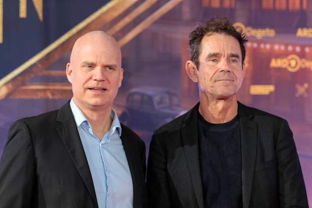 Oliver Hilmes and Tom Tykwer at the premiere of the fifth and final season of the TV series *Babylon Berlin* at the Naturstrom Open-Air Cinema in Cologne, September 11, 2026 Foto:xR.xSchmiegeltx xFuturexImagex babylon_6912