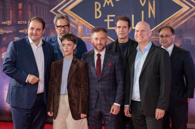 Nathanael Liminski, Achim von Borries, Liv Lisa Fries, Volker Bruch, Tom Tykwer, Oliver Hilmes, and Walid Nakschbandi at the premiere of the fifth and final season of the TV series *Babylon Berlin* at the Naturstrom Open-Air Cinema in Cologne, September 11, 2026 Foto:xR.xSchmiegeltx xFuturexImagex babylon_6915