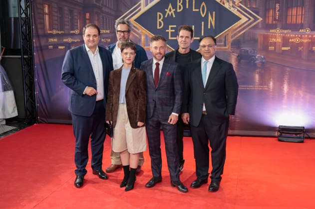 Nathanael Liminski, Achim von Borries, Liv Lisa Fries, Volker Bruch, Tom Tykwer, and Walid Nakschbandi at the premiere of the fifth and final season of the TV series *Babylon Berlin* at the Naturstrom Open-Air Cinema in Cologne, September 11, 2026 Foto:xR.xSchmiegeltx xFuturexImagex babylon_6919