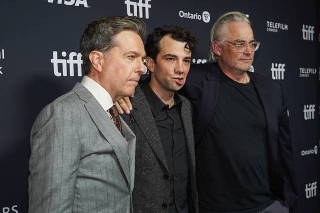 2026 Toronto International Film Festival - ˜The Stunt Driver™ Premiere (L-R) Ed Helms, Jay Baruchel and Michael Dowse attend the red carpet for the ˜The Stunt Driver™ premiere during the 2026 Toronto International Film Festival (TIFF) at Royal Alexandra Theatre. on September 11, 2026 in Toronto, Canada. (Photo by Leonardo Ramirez Eyepix Group) Copyright: xLeonardoxRamirez xEyepixxGroupx LR11092026-03285